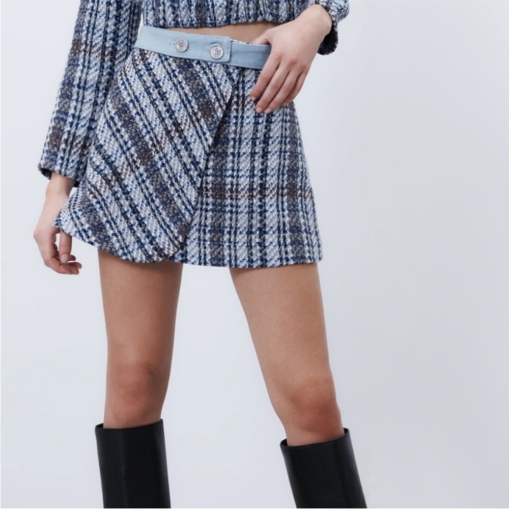 NWT Zara tweed mini skirt size XL